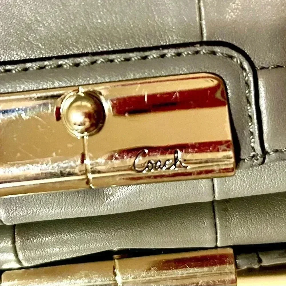 Gently Used COACH Gray Leather Wallet